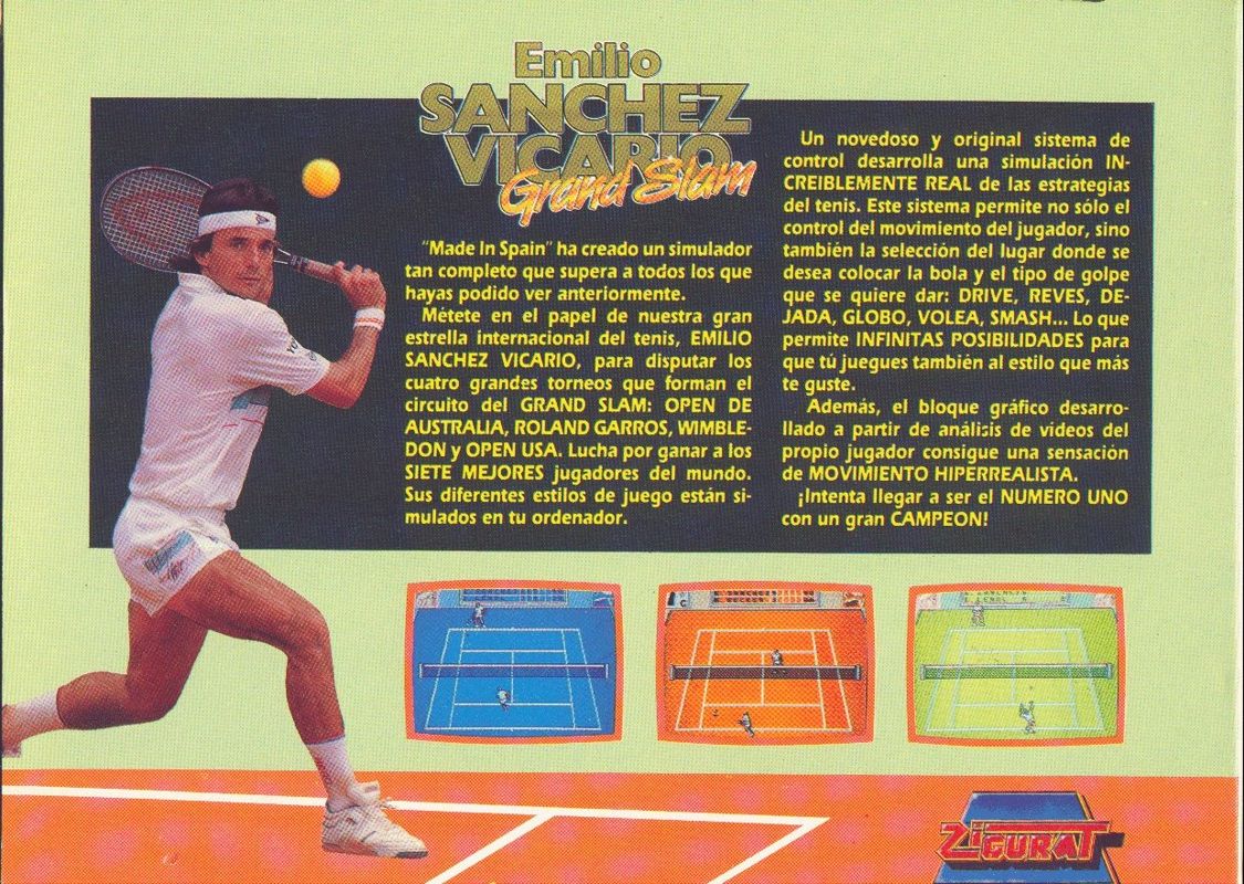 Emilio Sanchez Vicario Grand Slam box art for MSX